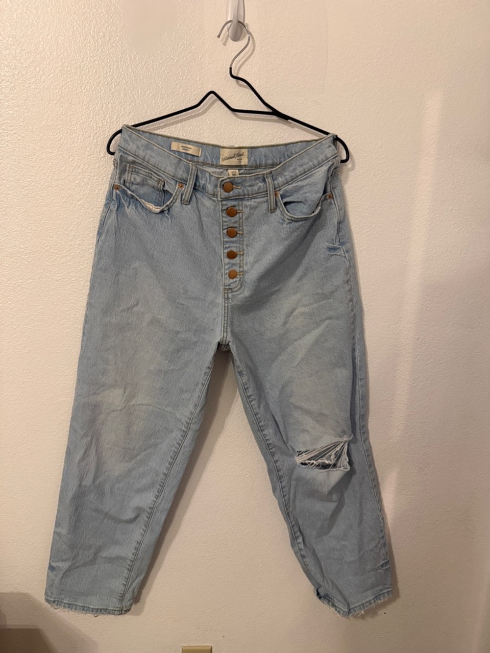 Universal Thread Light Wash Straight Leg Jeans with Button-Fly